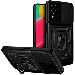 Bodycell Armor Slide - Ανθεκτική Θήκη Samsung Galaxy M33 με Κάλυμμα για την Κάμερα & Μεταλλικό Ring Holder - Black (5206015010712)