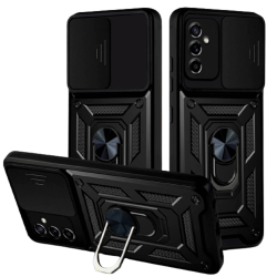 Bodycell Armor Slide - Ανθεκτική Θήκη Samsung Galaxy M52 5G με Κάλυμμα για την Κάμερα & Μεταλλικό Ring Holder - Black (5206015010729)