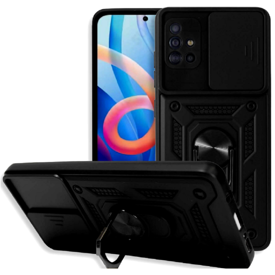 Bodycell Armor Slide - Ανθεκτική Θήκη Samsung Galaxy A51 με Κάλυμμα για την Κάμερα & Μεταλλικό Ring Holder - Black (5206015010705)
