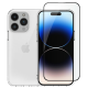 Vivid Σετ Διάφανη Θήκη Σιλικόνης & Full Face Tempered Glass - Apple iPhone 14 Pro - Transparent / Black (VIGELLY297GLASSBK)