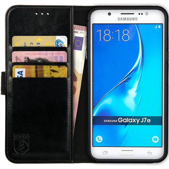 Rosso Element PU Θήκη Πορτοφόλι Samsung Galaxy J7 2016 - Black (8719246151118)