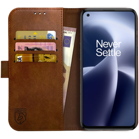Rosso Element PU Θήκη Πορτοφόλι OnePlus Nord 2T - Brown (8719246366017)