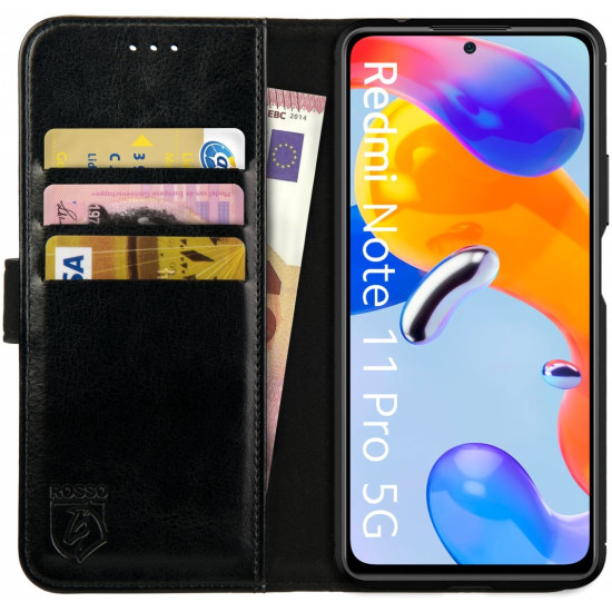 Rosso Element PU Θήκη Πορτοφόλι Xiaomi Redmi Note 11 Pro / Redmi Note 12 Pro 4G - Black (8719246353536)