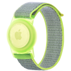 Tech Protect Nylon for Kids - Λουράκι / Θήκη Καρπού Apple AirTag 2 / 1 για Παιδιά - Lime (9589046926099)