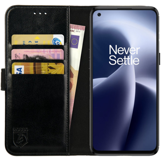 Rosso Element PU Θήκη Πορτοφόλι OnePlus Nord 2T - Black (8719246365935)