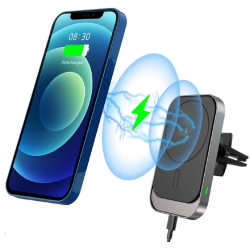 Tech-Protect CW19 - Μαγνητική Βάση Ασύρματης Φόρτισης για Κινητά MagSafe για Αεραγωγούς Αυτοκινήτων - 15W - Black (6216990211096)