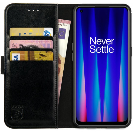 Rosso Element PU Θήκη Πορτοφόλι OnePlus Nord CE 2 5G - Black (8719246353581)