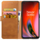 Rosso Element PU Θήκη Πορτοφόλι OnePlus Nord 2 5G - Light Brown (8719246326455)