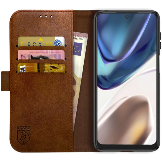Rosso Element PU Θήκη Πορτοφόλι Motorola Moto G42 - Brown (8719246366024)