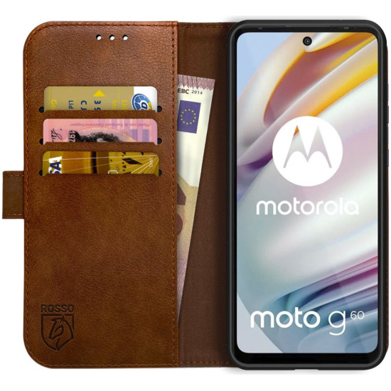 Rosso Element PU Θήκη Πορτοφόλι Motorola Moto G60 - Brown (8719246366062)