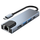 Tech-Protect V3 Hub Adapter 5 in 1 - Type-C Αντάπτορας Αλουμινίου Με 2 x USB-A / 1 x Type-C / 1 x 4K HDMI / 1 x Ethernet RJ45 - Grey (9589046919312)