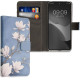 KWmobile Θήκη - Πορτοφόλι Motorola Edge 30 Neo - Magnolias / Taupe / White / Blue / Grey (60083.02)
