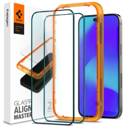 Spigen GLAS.tR ALIGNmaster - Αντιχαρακτικό Fullface Γυάλινο Tempered Glass Apple iPhone 14 Pro Max - 2 Τεμάχια - Black (AGL05204)