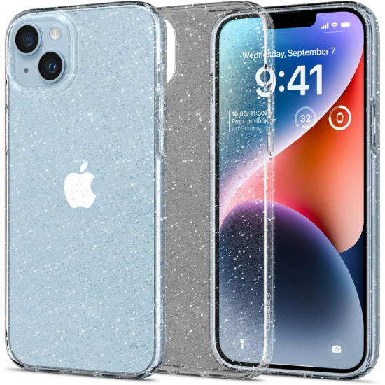 Spigen Liquid Crystal Glitter - Θήκη Σιλικόνης Apple iPhone 15 Plus / 14 Plus - Crystal Quartz (ACS04888)