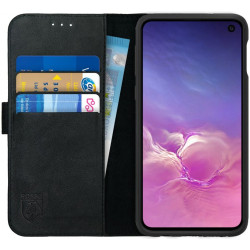 Rosso Deluxe Δερμάτινη Θήκη Πορτοφόλι Samsung Galaxy S10e - Black (8719246180965)