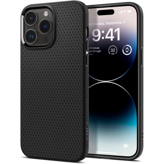Spigen Θήκη Σιλικόνης Liquid Air - Apple iPhone 14 Pro - Matte Black (ACS04957)