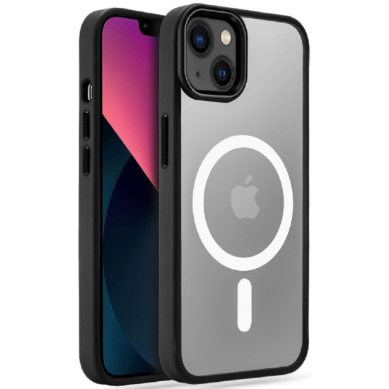 Tech-Protect MagMat - Σκληρή Διάφανη Θήκη MagSafe Apple iPhone 13 - Clear / Black (9589046924583)