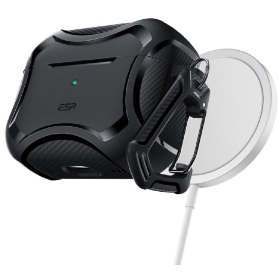 ESR Cyber Armor HaloLock - Ανθεκτική Μαγνητική Σκληρή Θήκη MagSafe για Apple AirPods Pro 2nd Gen / 1st Gen - Black (4894240164259)