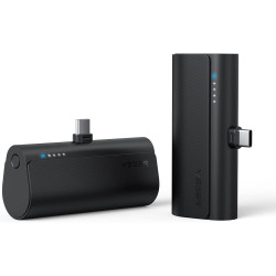 Veger PowerBank PlugOn-C - Φορητή Μπαταρία Φόρτισης με Ενσωματωμένο Type-C - 5000mAh - 20W - Black (V0556)