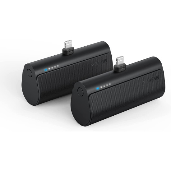 Veger PowerBank PlugOn-L - Φορητή Μπαταρία Φόρτισης με Ενσωματωμένο Lightning - 5000mAh - 20W - Black (V0556P)
