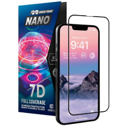 Crong 7D Nano Flexible Glass - Fullface Αντιχαρακτικό Υβριδικό Γυαλί Οθόνης Apple iPhone 14 Pro - Black - 0.3mm (CRG-7DNANO-IP14P)