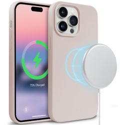 Crong Color Magnetic Θήκη MagSafe Premium Σιλικόνης Apple iPhone 14 Pro - Pink Sand (CRG-COLRM-IP1461P-PNK)