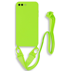 Bodycell Θήκη Σιλικόνης με Λουράκι Λαιμού - Apple iPhone 8 Plus / 7 Plus - Light Green (5206015000386)