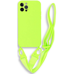 Bodycell Θήκη Σιλικόνης με Λουράκι Λαιμού - Apple iPhone 12 Pro - Light Green (5206015000232)