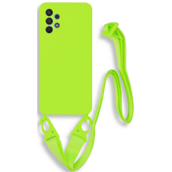 Bodycell Θήκη Σιλικόνης με Λουράκι Λαιμού - Samsung Galaxy A52 / A52s 5G - Light Green (5206015001581)