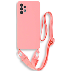 Bodycell Θήκη Σιλικόνης με Λουράκι Λαιμού - Samsung Galaxy A32 5G - Pink (5206015001444)