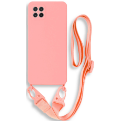 Bodycell Θήκη Σιλικόνης με Λουράκι Λαιμού - Samsung Galaxy A22 5G - Pink (5206015001307)