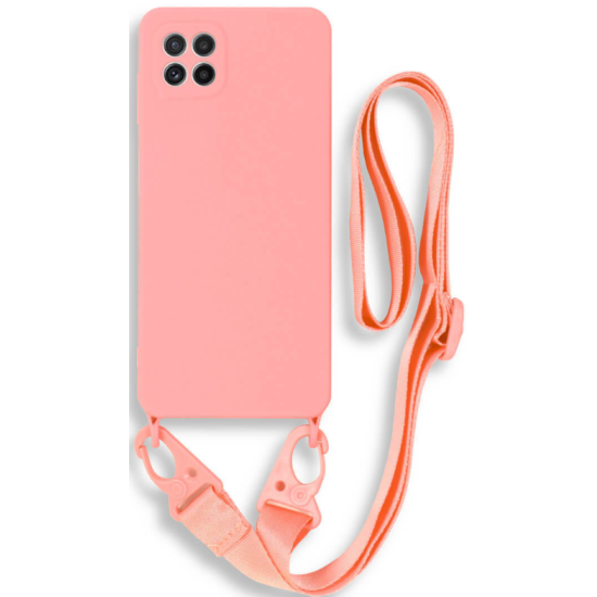 Bodycell Θήκη Σιλικόνης με Λουράκι Λαιμού - Samsung Galaxy A22 5G - Pink (5206015001307)