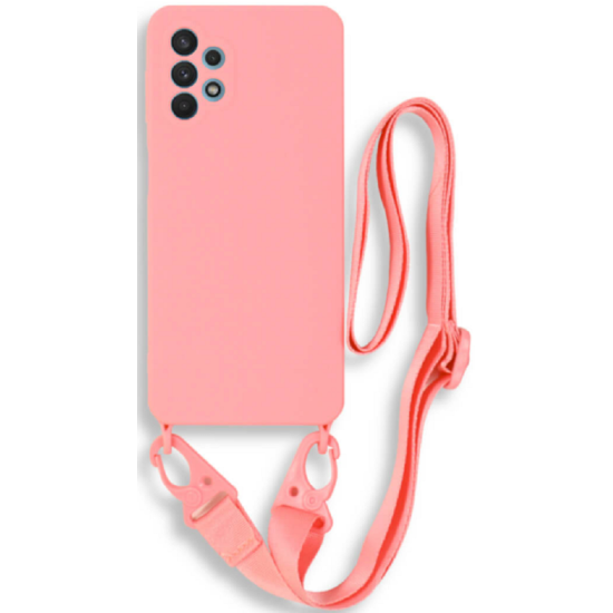 Bodycell Θήκη Σιλικόνης με Λουράκι Λαιμού - Samsung Galaxy A52 / A52s 5G - Pink (5206015001598)