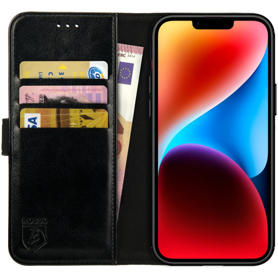 Rosso Element PU Θήκη Πορτοφόλι Apple iPhone 14 Plus - Black (8719246369407)