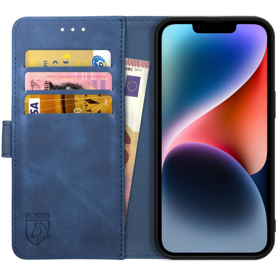 Rosso Element PU Θήκη Πορτοφόλι Apple iPhone 14 - Blue (8719246369476)