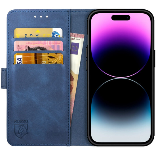 Rosso Element PU Θήκη Πορτοφόλι Apple iPhone 14 Pro - Blue (8719246369490)