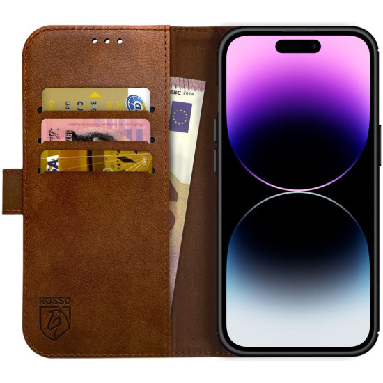 Rosso Element PU Θήκη Πορτοφόλι Apple iPhone 14 Pro - Brown (8719246369452)