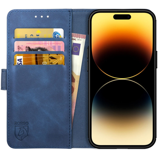 Rosso Element PU Θήκη Πορτοφόλι Apple iPhone 14 Pro Max - Blue (8719246369506)