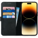 Rosso Deluxe Δερμάτινη Θήκη Πορτοφόλι Apple iPhone 14 Pro Max - Black (8719246366727)