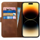 Rosso Deluxe Δερμάτινη Θήκη Πορτοφόλι Apple iPhone 14 Pro Max - Brown (8719246366734)