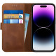 Rosso Deluxe Δερμάτινη Θήκη Πορτοφόλι Apple iPhone 14 Pro - Brown (8719246366697)