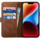 Rosso Deluxe Δερμάτινη Θήκη Πορτοφόλι Apple iPhone 14 Plus - Brown (8719246366710)