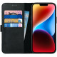 Rosso Deluxe Δερμάτινη Θήκη Πορτοφόλι Apple iPhone 14 Plus - Black (8719246366703)