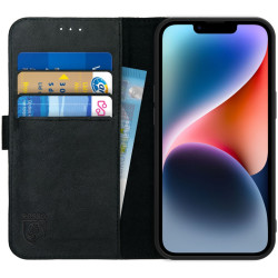 Rosso Deluxe Δερμάτινη Θήκη Πορτοφόλι Apple iPhone 14 - Black (8719246366666)