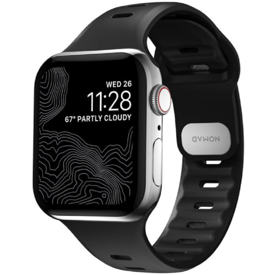 Nomad Αδιάβροχο Λουράκι Σιλικόνης Sport Slim Band - Apple Watch Ultra/SE/11/10/9/8/7/6/5/4 (49/46/45/44mm) - M/L - Black (NM01143185)