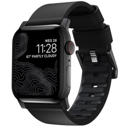 Nomad Active Band Pro - Αδιάβροχο Δερμάτινο Λουράκι με Σιλικόνη - Apple Watch Ultra/SE/11/10/9/8/7/6/5/4 (49/46/45/44mm) - Black (NM1A41BNW0)
