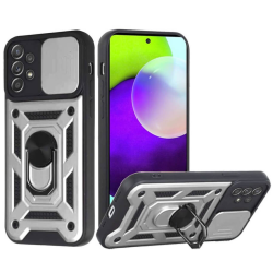 Bodycell Armor Slide - Ανθεκτική Θήκη Samsung Galaxy A52 / A52s 5G με Κάλυμμα για την Κάμερα & Μεταλλικό Ring Holder - Silver (5206015014369)
