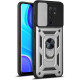 Bodycell Armor Slide - Ανθεκτική Θήκη Xiaomi Redmi 9 με Κάλυμμα για την Κάμερα & Μεταλλικό Ring Holder - Silver (5206015015205)