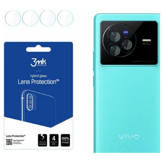 3MK Hybrid Glass Camera Protector - Αντιχαρακτικό Υβριδικό Προστατευτικό Γυαλί για Φακό Κάμερας Vivo X80 - 4 Τεμάχια (5903108477055)
