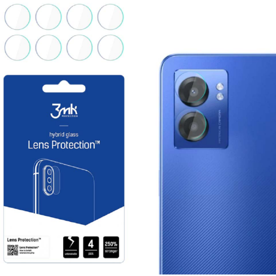 3MK Hybrid Glass Camera Protector - Αντιχαρακτικό Υβριδικό Προστατευτικό Γυαλί για Φακό Κάμερας Realme Narzo 50 5G - 4 Τεμάχια (5903108481571)